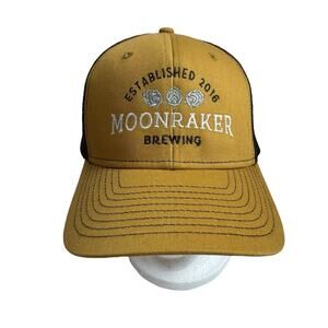 Moonraker Brewing Yellow and Brown Mesh Adjustable Cap Hat Auburn California
